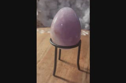 Amethyst crystal egg video showing natural purple color and smooth polished surface